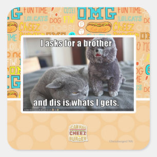 I fragt für einen Bruder Quadratischer Aufkleber