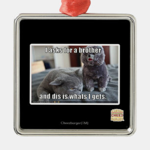 I fragt für einen Bruder Silbernes Ornament