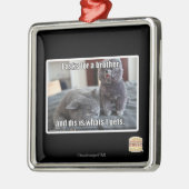 I fragt für einen Bruder Silbernes Ornament (Links)