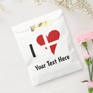 I (Funky Heart Shaped Danish Flag) Ihr Text Geschenktütchen