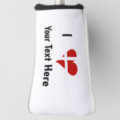 I (Funky Heart Shaped Danish Flag) Ihr Text Golf Headcover (Rotieren 90)