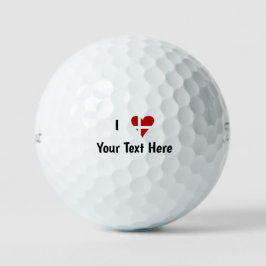 I (Funky Heart Shaped Danish Flag) Ihr Text Golfball