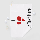 I (Funky Heart Shaped Danish Flag) Ihr Text Golfhandtuch (Insitu)