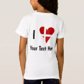 I (Funky Heart Shaped Danish Flag) Ihr Text T-Shirt (Rückseite)