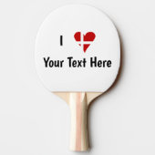 I (Funky Heart Shaped Danish Flag) Ihr Text Tischtennis Schläger (Rückseite)