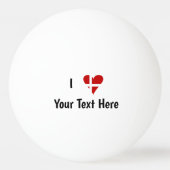 I (Funky Heart Shaped Danish Flag) Ihr Text Tischtennisball (Vorderseite)