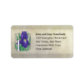 I für die Iris-Blume Monogram Adressaufkleber (Vorne)