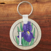 I für die Iris-Blume Monogram Schlüsselanhänger (Vorderseite)