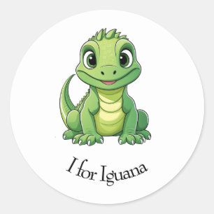 I für Iguana Runder Aufkleber