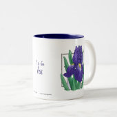 I für Iris-Blumen-Monogramm Zweifarbige Tasse (VorderseiteRechts)