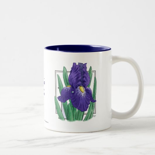 I für Iris-Blumen-Monogramm Zweifarbige Tasse (Rechts)
