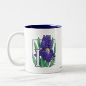 I für Iris-Blumen-Monogramm Zweifarbige Tasse (Links)