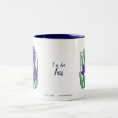 I für Iris-Blumen-Monogramm Zweifarbige Tasse (Mittel)