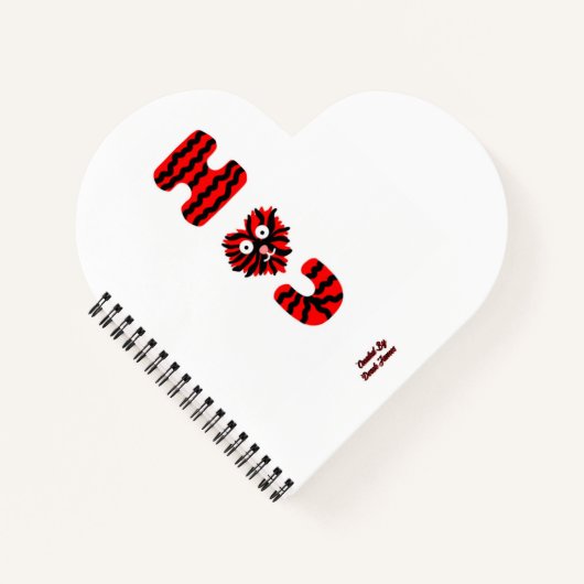 I Fuzzy U Heart Shaped Spiral Notebook Notizblock (Vorderseite)