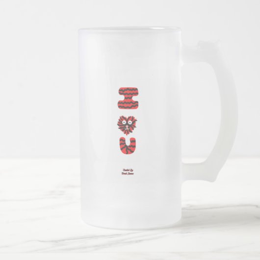 I Fuzzy U Large Mattiert Glass Tasse (Rechts)