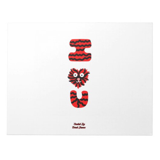 I Fuzzy U Notepad (27,9 cm x 21,6 cm) Notizblock (Vorderseite)