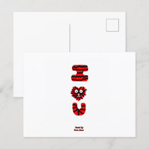 I Fuzzy U Postcard Postkarte