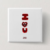 I Fuzzy U Square Button (Vorderseite)