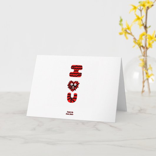 I Fuzzy U Standard Horizontal Grußkarte Karte (Gelbe Blume)