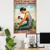 I Garten Ich trinke Wein Vintag Poster (Heimbüro)
