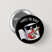 I Gauze die Blues Funny First Aid Puff Dark BG Button (Vorne & Hinten)