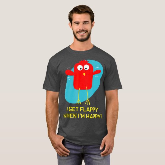 I Get Flappy When Im Happy Funny Autism T-Shirt (Vorne ganz)