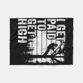 I Get Paid To Get High Tree Climbing Joke Tree Wor Fleecedecke (Vorderseite (Horizontal))