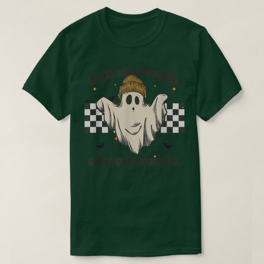 I Ghost People All Year Round Retro Ghost Hallowee T-Shirt (Design vorne)