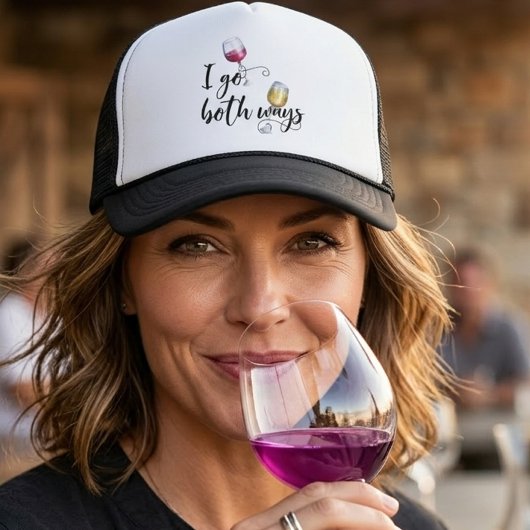 I go Both Ways Red White Wine Lover Truckerkappe