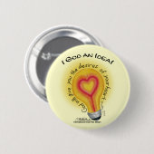 I God an Idea Lightbulb Button (Vorne & Hinten)