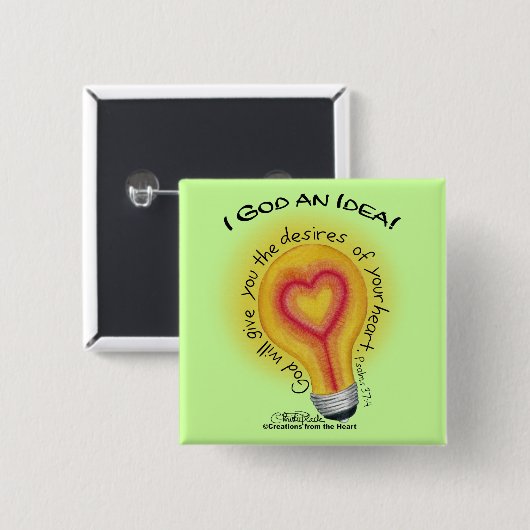 I God an Idea Lightbulb Button (Vorne & Hinten)