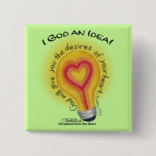 I God an Idea Lightbulb Button