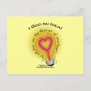 I God an Idea Lightbulb Postkarte
