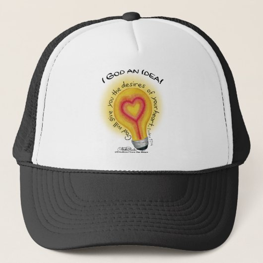 I God an Idea Lightbulb Truckerkappe (Vorderseite)