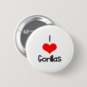 I Gorillas des Herz-(Liebe) Button (Vorne & Hinten)