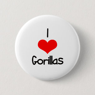 I Gorillas des Herz-(Liebe) Button