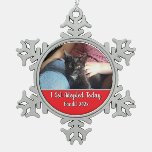 I Got Adopted Today Snowflake Framed Ornament  (Vorderseite)