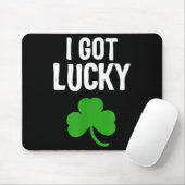 I Got Lucky Dad St Patricks Day Pregnancy Announce Mousepad (Mit Mouse)