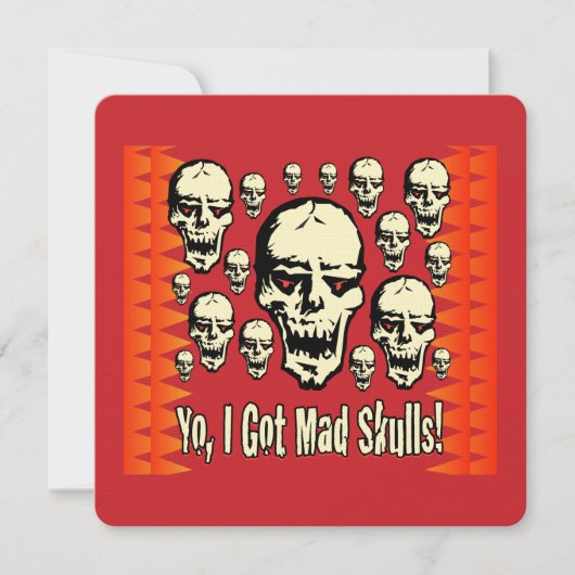 I Got Mad Skulls Gfx BG-02 Square Card Dankeskarte (Vorderseite)
