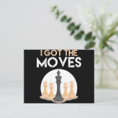 i got moves chess player chess lover men kid postkarte (Stehend Vorderseite)