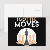 i got moves chess player chess lover men kid postkarte (Vorne/Hinten)
