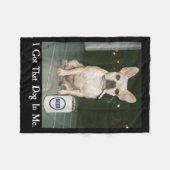 I Got That Dog In Me French Bulldog Smoking Beer M Fleecedecke (Vorderseite (Horizontal))