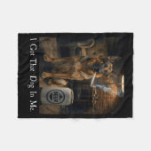 I Got That Dog In Me Funny German Shepherd Smoking Fleecedecke (Vorderseite (Horizontal))