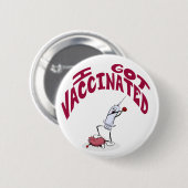 "I GOT VACCINATED" Alberne Cartoon Spritze und Vir Button (Vorne & Hinten)