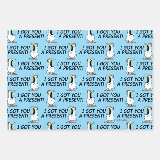I GOT YOU A PRESENT! shouty chicken Geschenkpapier Set (Vorderseite 3)
