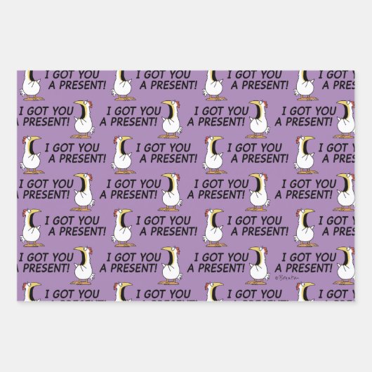I GOT YOU A PRESENT! shouty chicken Geschenkpapier Set (Vorderseite 2)