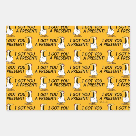 I GOT YOU A PRESENT! shouty chicken Geschenkpapier Set (Vorderseite 3)