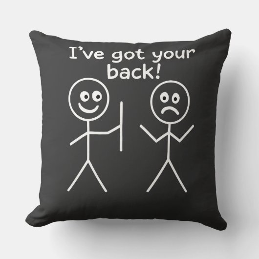 I Got Your Back Stick Figure Graphic Friendship Kissen (Vorderseite)