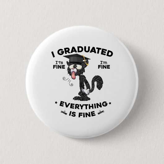 I Graduate Cl 2025 Funny Black Cat Gradu Button (Vorderseite)