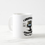 I Graduate Class Funny Black Cat Abschluss Kaffeetasse (Vorderseite Links)